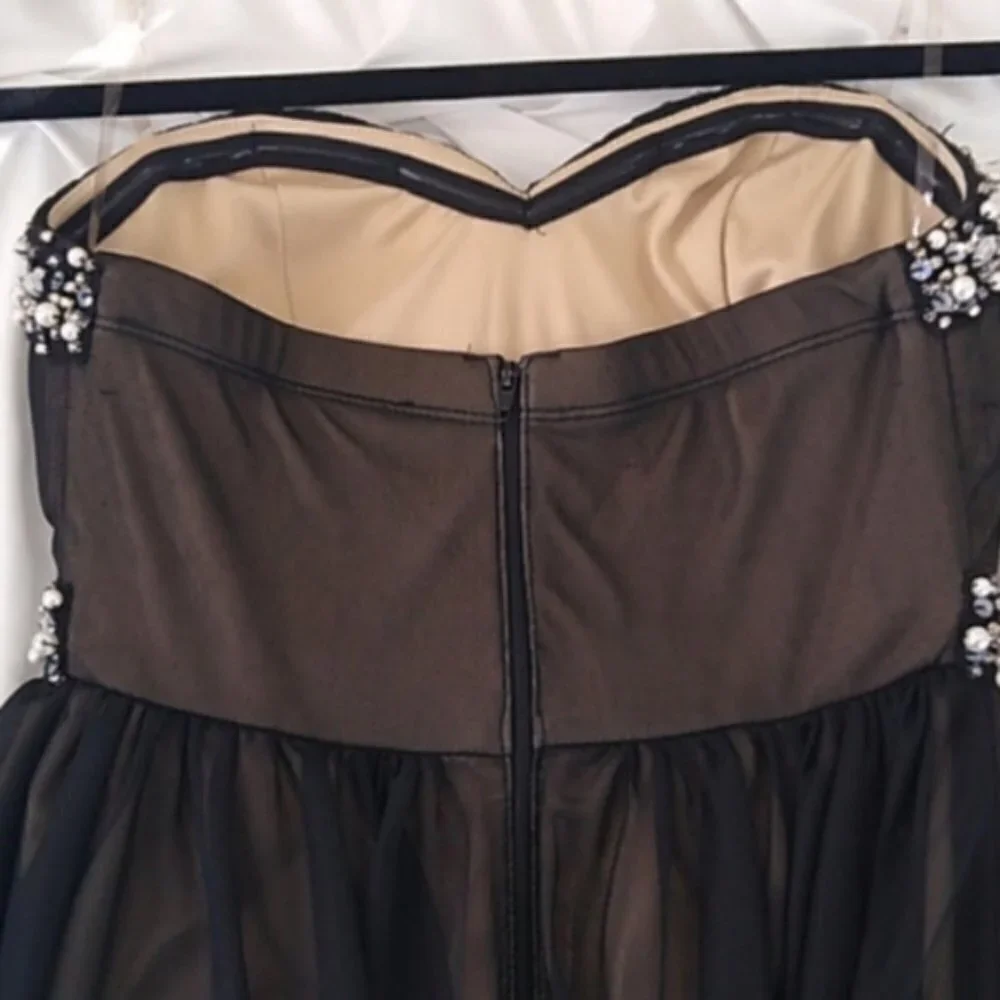 Sequin Hearts Strapless Sweetheart Illusion Dress - Picture 8 of 14